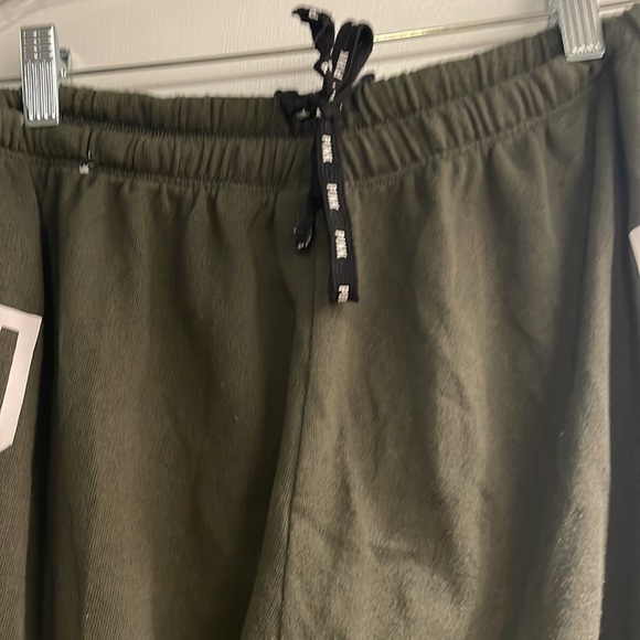 Pink army green with white logo down leg drawstring jogging pants - Picture 5 of 5